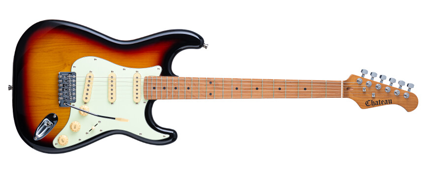 chateau electric guitar sunburst color st-rs model