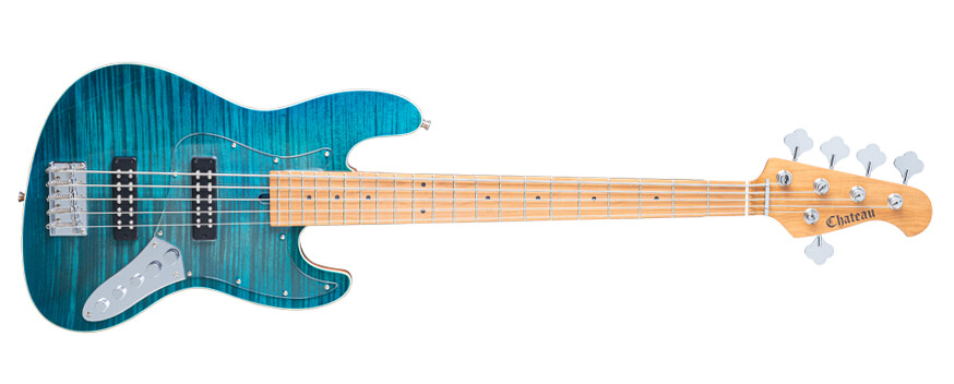 guitarra eléctrica J-Bass JB05-RS aguamarina color